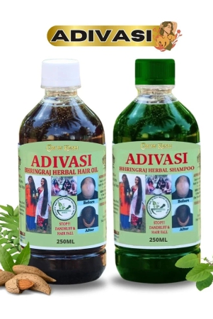 adivasi-bhringraj-natural-hair-growth-herbal-hair-oil-and-shampoo-combo-250mlpack-of-2