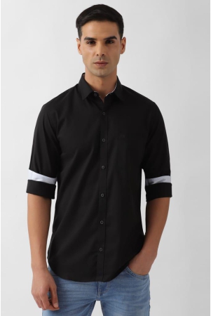 men-black-slim-fit-solid-full-sleeves-casual-shirt