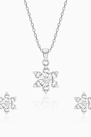 silver-flowery-snowflake-pendant-set