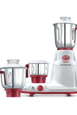 Prestige Deluxe LS Mixer Grinder 750 W, 3 Jars (1500 ml, 1000 ml, 300 ml) (White, Red)