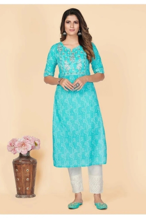 vbuyz-blue-cotton-blend-womens-straight-kurti-pack-of-1-l