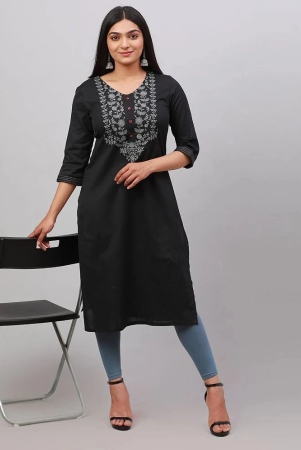 alena-cotton-embroidered-straight-womens-kurti-black-pack-of-1-none