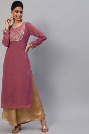 antaran-purple-georgette-womens-straight-kurti-pack-of-1-none