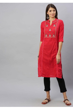 alena-red-cotton-straight-kurti-s