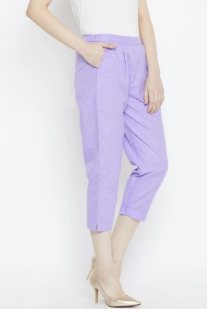 Women Purple Relaxed Pleated Trousers