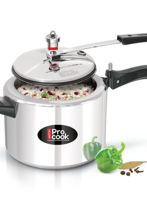 Milton Pro Cook Aluminium Induction Pressure Cooker With Inner Lid, 4 litre, Silver