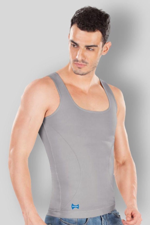 dermawear-light-grey-cotton-blend-mens-vest-pack-of-1-m