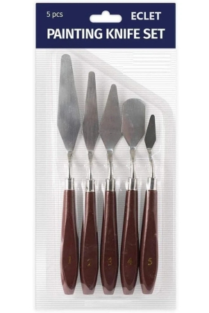 eclet-palette-painting-knives-set-of-5-various-sizes-shapes-stainless-steel-scraper-spatula-with-polished-brown-handle-for-artist-canvas-oil-paint-mixing-colourc