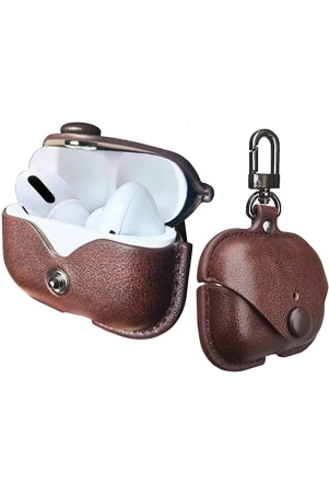 VARDIA'S COLLECTIONS  Airpods Pro Leather Case,Crazy Horse Cowhide Leather Portable Travel Case for Airpods Pro,Headphone Cases for AirPods Pro Charging Case