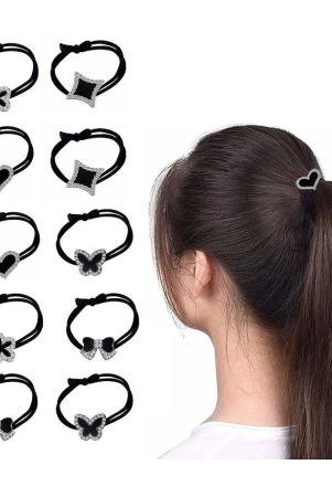 lykaa-korean-style-rubber-bands-with-knots-in-multiple-designs-hair-ties-for-women-pack-of-10-black