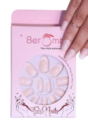 white-classic-french-tips-nail-kit-included-beige-pink