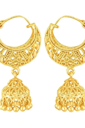 vivastri-golden-jhumki-earrings-pack-of-1-golden