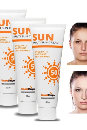 Smartdrops SPF 50 Sunscreen Cream For All Skin Type ( Pack of 3 )