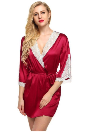 Piquant - Multicolor Satin Womens Nightwear Robes - L