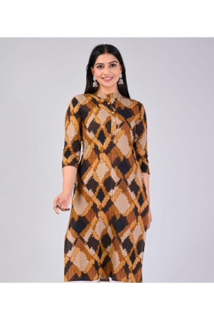 mauka-rayon-printed-straight-womens-kurti-brown-pack-of-1-none