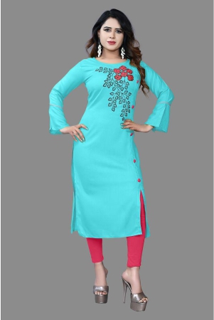 haya-fashion-turquoise-rayon-womens-straight-kurti-pack-of-1-none