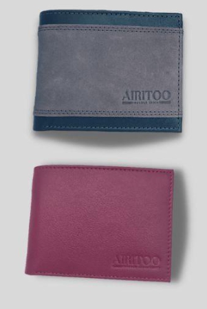 Airitoo Men's Bifold Leather Wallet RFID Protected Stylish Wallet Combo ( Brown + Maroon)