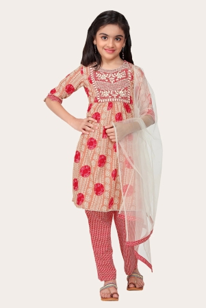 kids-girls-embrodeary-cotton-printed-fullstiched-nayara-cut-kurtis-with-bottom-dupatta-set-kid-dresses-peach-10-11-years