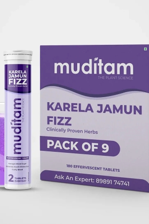 muditam-ayurveda-karela-jamun-fizz-180-effervescent-tablets20eachx9pack-helps-in-high-sugar-condition-promotes-healthy-glucose-levels-boosts-digestive-health-ideal-for-3-months