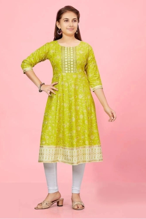 aarika-lime-green-cotton-girls-kurti-legging-set-pack-of-1-none