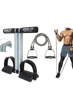 horse-fit-double-spring-tummy-trimmer-ab-exerciser-and-double-toning-tube-for-men-and-women-abs-exercise-body-toner-equipment-for-home-use-gym-fitness-kit-grey