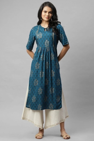 rigo-blue-viscose-womens-straight-kurti-s