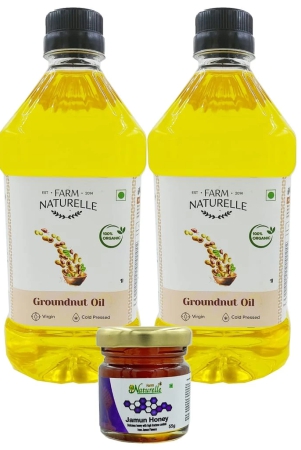 farm-naturelle-organic-ghani-cold-pressed-virgin-groundnutpeanut-oil-1ltr-x-2-100-natural-pure-wood-pressed-cooking-oil