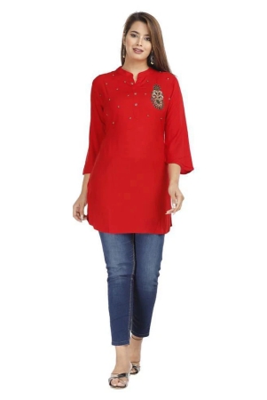 highlight-fashion-export-red-rayon-womens-straight-kurti-pack-of-1-l