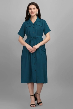 gufrina-rayon-solid-midi-womens-shirt-dress-teal-pack-of-1-none