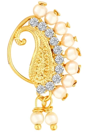 vivastri-gold-plated-red-stone-with-peals-alloy-maharashtrian-nath-nathiya-nose-pin-for-women-girls-viva1008nth-press-white