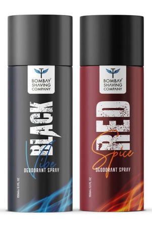 Bombay Shaving Company - Red Spice & Black Vibe Deodorant Spray for Unisex 350 ml ( Pack of 2 )