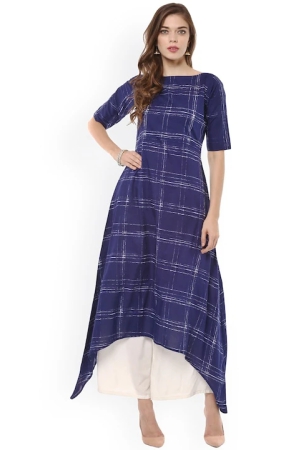 women-blue-checked-a-line-asymmetric-kurta