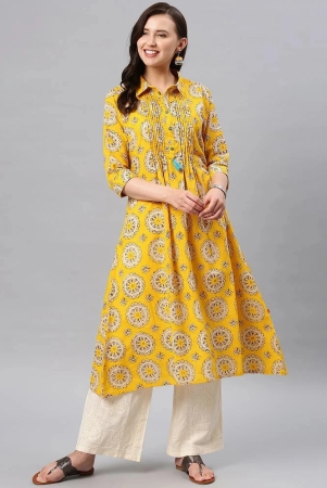 alena-yellow-cotton-womens-flared-kurti-s