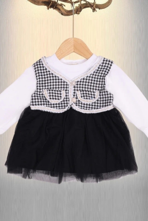 Girls Embellished Full Sleeve Casual Dress-Black / 4-5 years