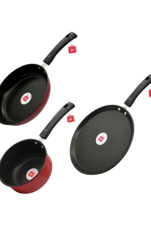 lazywindow-soucefry-pan-tawa-maroon-hard-anodised-non-stick-cookware-sets-set-of-1-