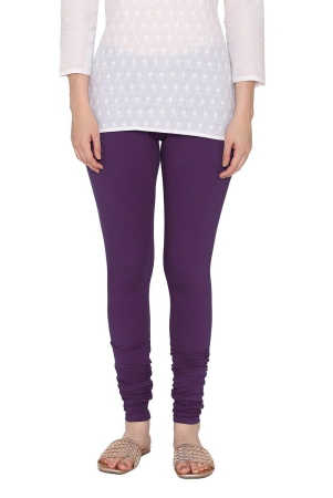 Women's Cotton Churidar Leggings (Free Size) - Imperial Purple