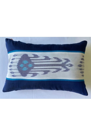 ikat-bold-design-printed-cotton-white-and-blue-lumbar-cushion-cover-size-12x18