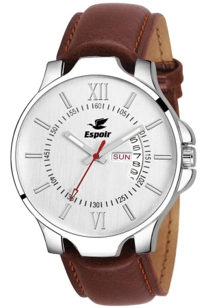 Espoir - Brown Leather Analog Mens Watch