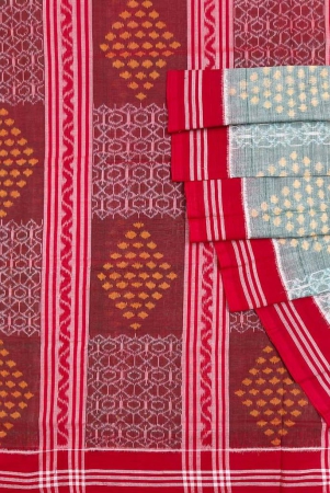 gray-red-sambalpuri-handwoven-single-ikat-cotton-saree