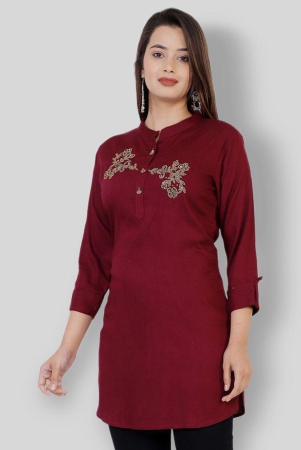 highlight-fashion-export-red-rayon-womens-straight-kurti-xxl