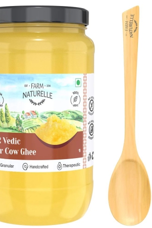 farm-naturelle-a2-pure-gir-cow-ghee-1000ml-extra-in-glass-bottle-extra-engraved-virgin-wooden-spoon-100-desi-gir-cow-ghee-vedic-bilona-method-curd-churned-golden-lab-tested-grainy-aromatic-keto-friendly-non-gmo-grassfed-premium-traditional