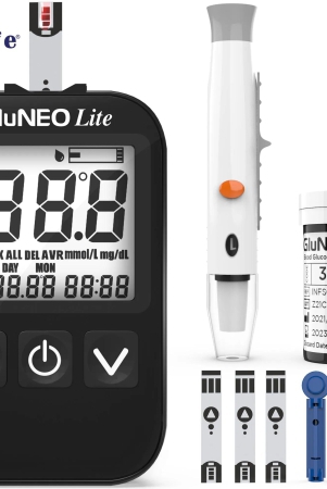 k-life-gluneo-lite-fully-automatic-blood-glucose-sugar-testing-machine-with-100-strips-black