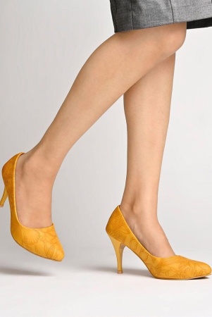 Shoetopia Yellow Women''s Pumps Heels - None