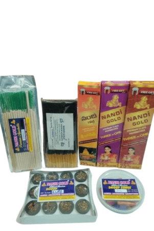 nandi-gold-premium-agarbathies-combo-pack-contains-3xboxes-set-of-agarbatis1xsambrani-sticks1xchampa-sticks1xdhoop-cones1x-dhoop-cups