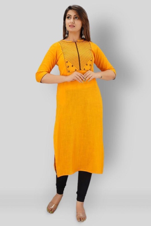 svarchi-yellow-cotton-womens-straight-kurti-pack-of-1-xl