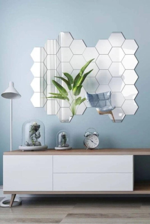 walldaddy-mirror-stickers-for-wall-pack-of-40-hexagon-silver-color-flexible-mirror-size-10x12cm-each-hexagon-free-size