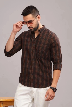 paul-street-100-cotton-slim-fit-checks-full-sleeves-mens-casual-shirt-brown-pack-of-1-none