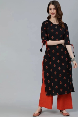 antaran-cotton-printed-straight-womens-kurti-black-pack-of-1-none