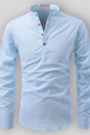 life-roads-sky-blue-cotton-mens-shirt-style-kurta-pack-of-1-none