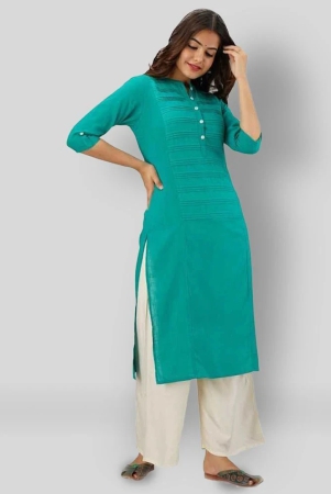 lee-moda-turquoise-cotton-womens-straight-kurti-none